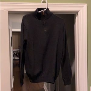 J. Crew Charcoal Cashmere Blend Quarterzip - LT